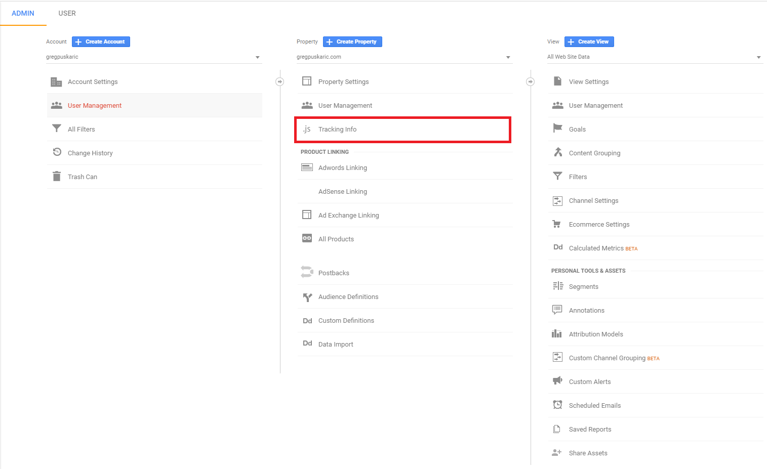 admin panel home